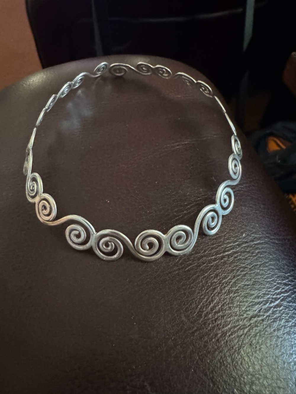 925 Sterling Silver Spiral Wire Choker Necklace for Women
